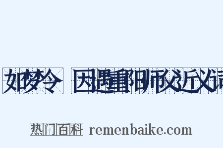 如梦令·因遇重阳师父近义词是什么意思的图片